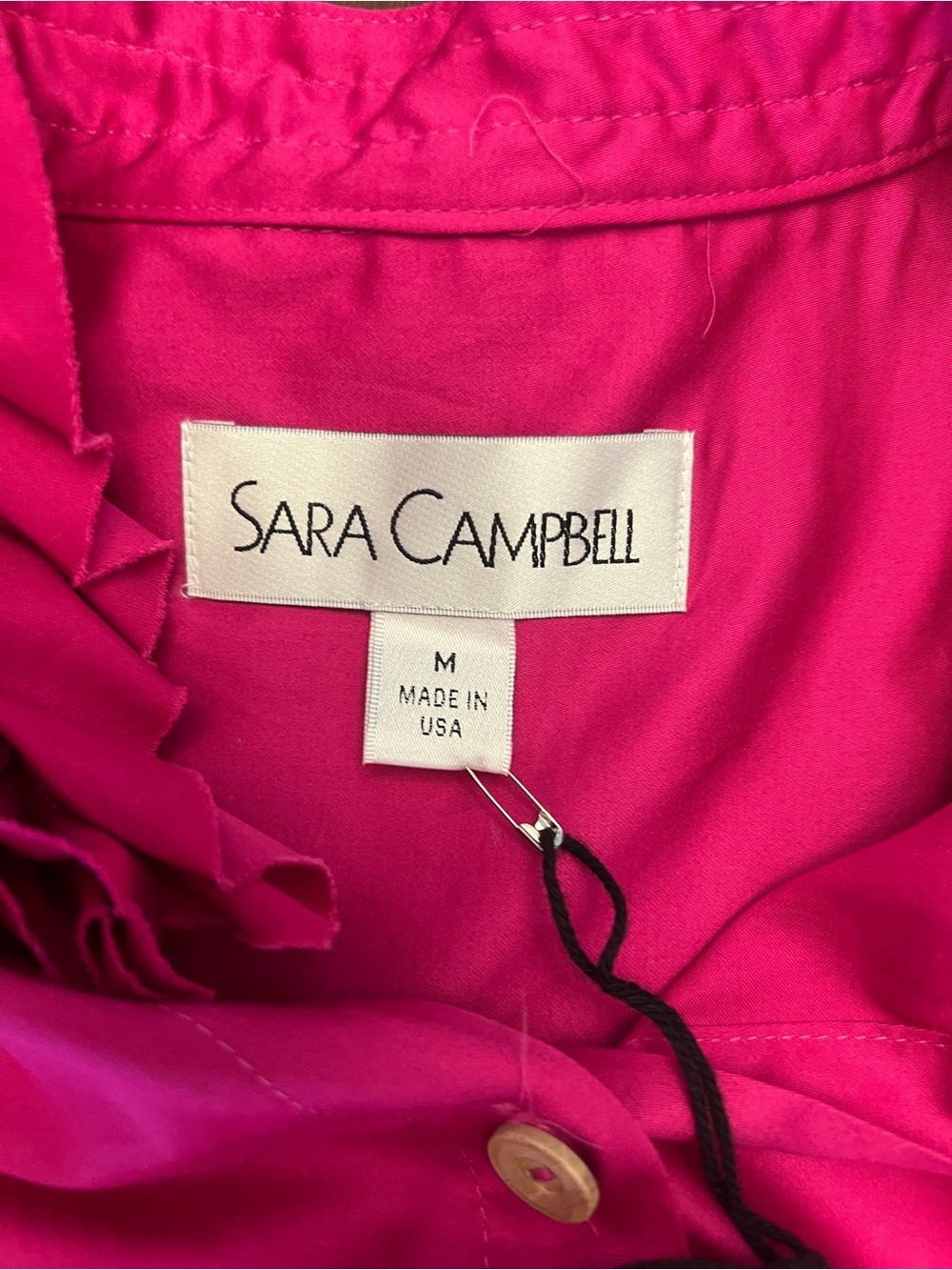 Sara Campbell Fuschia Button Down Kaylie Dress Sz M NWT - Picture 9 of 11
